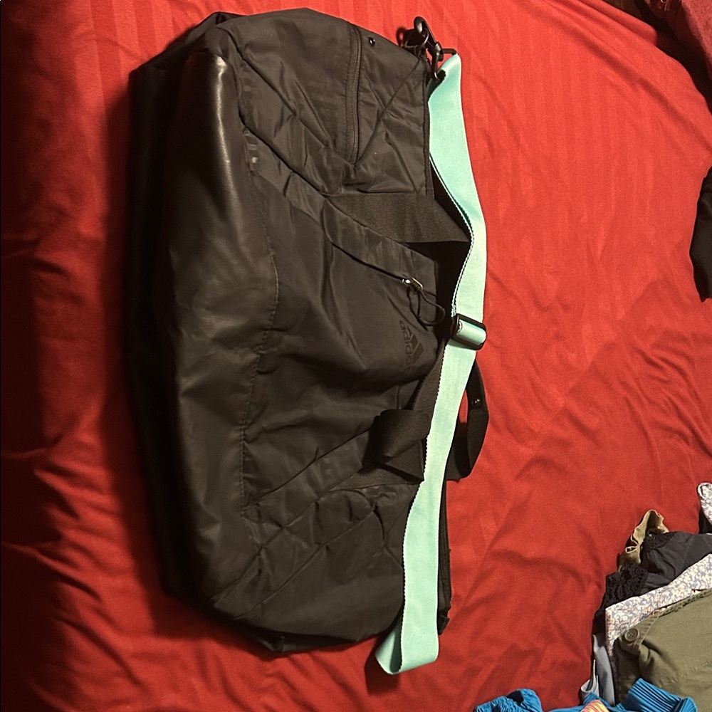 Adidas Black Travel Bag with Mint Strap - Picture 3 of 6